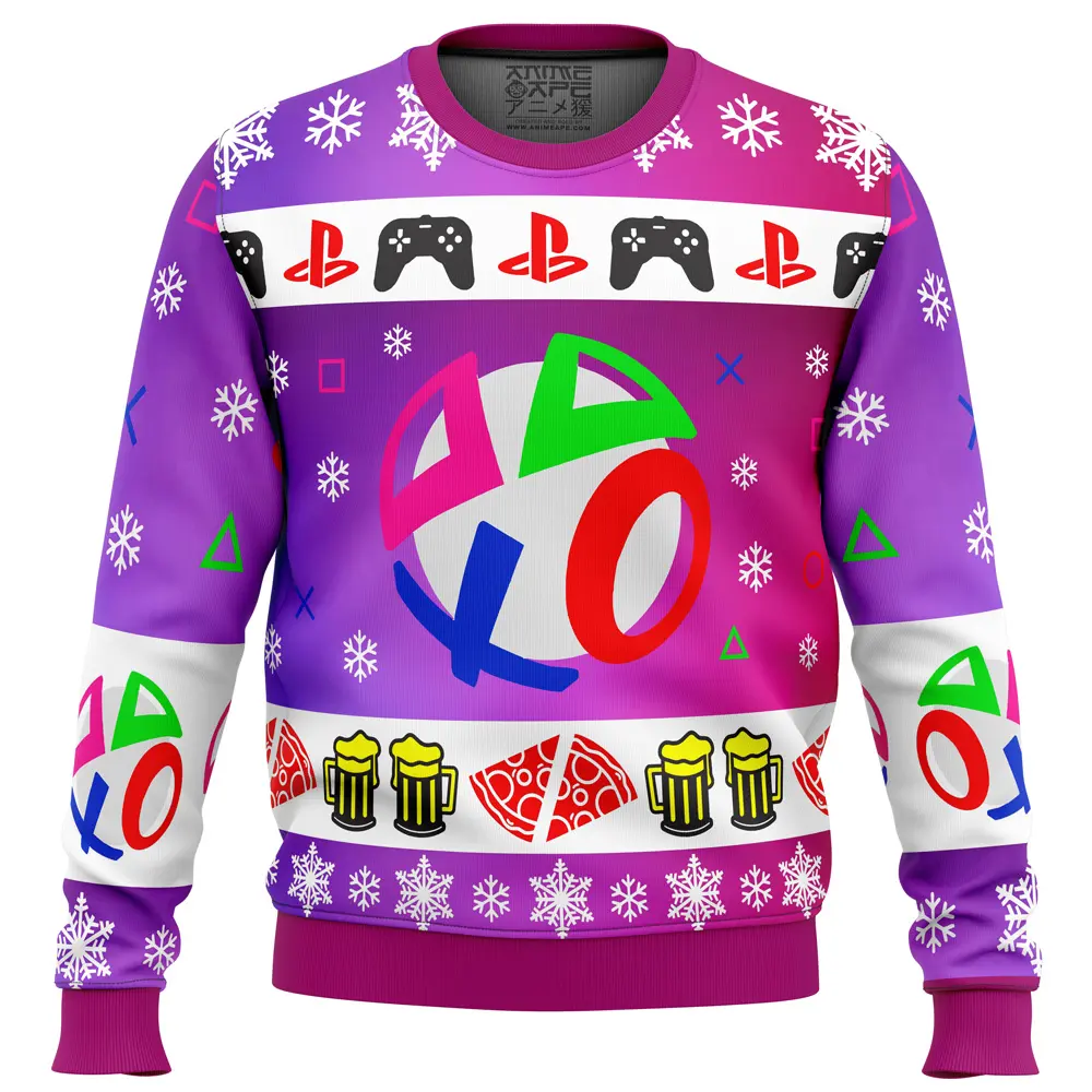 Playstation Neon Ugly Christmas Sweater Perfect And Unique Gifts For Adults Kids On Christmas