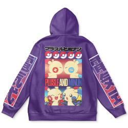 Anime Plusle and Minun Pokemon Streetwear Hoodie Perfect And Unique Gifts For Otaku Anime Fans On Christmas