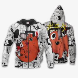 Anime Pochita Hoodie Custom Manga Style Chainsaw Man Perfect And Unique Gifts For Otaku Anime Fans On Christmas