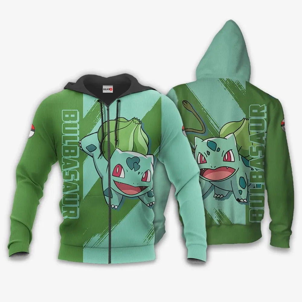 Anime Bulbasaur Hoodie Shirt Anime Zip Jacket Perfect And Unique Gifts For Otaku Anime Fans On Christmas