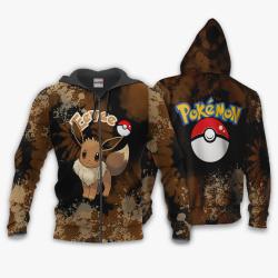 Anime Eevee Hoodie Custom Anime Tie Dye Style Perfect And Unique Gifts For Otaku Anime Fans On Christmas