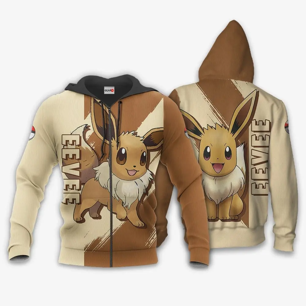 Anime Eevee Hoodie Custom Anime Perfect And Unique Gifts For Otaku Anime Fans On Christmas