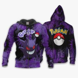 Anime Gengar Hoodie Custom Anime Tie Dye Style Perfect And Unique Gifts For Otaku Anime Fans On Christmas