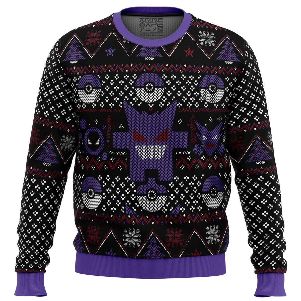 Pokemon Ghosts Gengar Ghastly Haunter Ugly Christmas Sweater Perfect And Unique Gifts For Adults Kids On Christmas