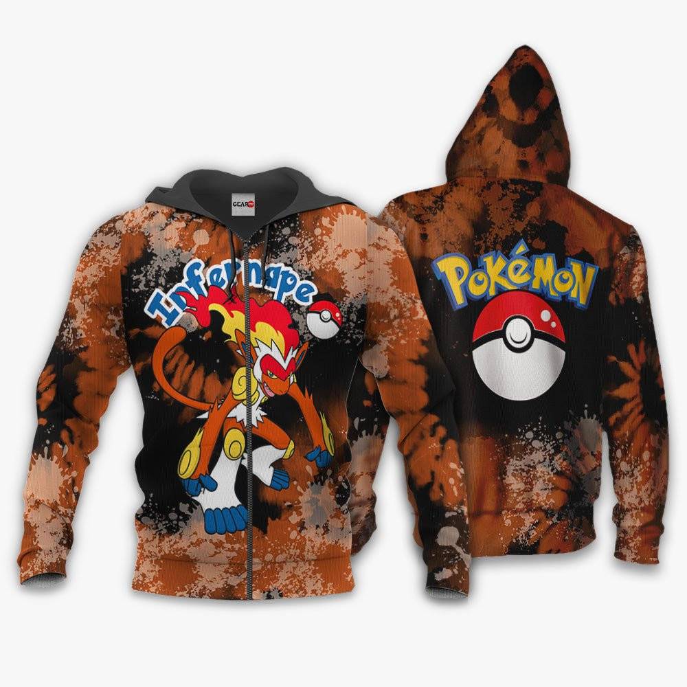 Anime Infernape Hoodie Custom Anime Tie Dye Style Perfect And Unique Gifts For Otaku Anime Fans On Christmas
