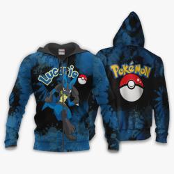 Anime Lucario Hoodie Custom Anime Tie Dye Style Perfect And Unique Gifts For Otaku Anime Fans On Christmas