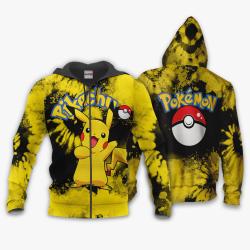 Anime Pikachu Hoodie Custom Tie Dye Anime Shirts Perfect And Unique Gifts For Otaku Anime Fans On Christmas
