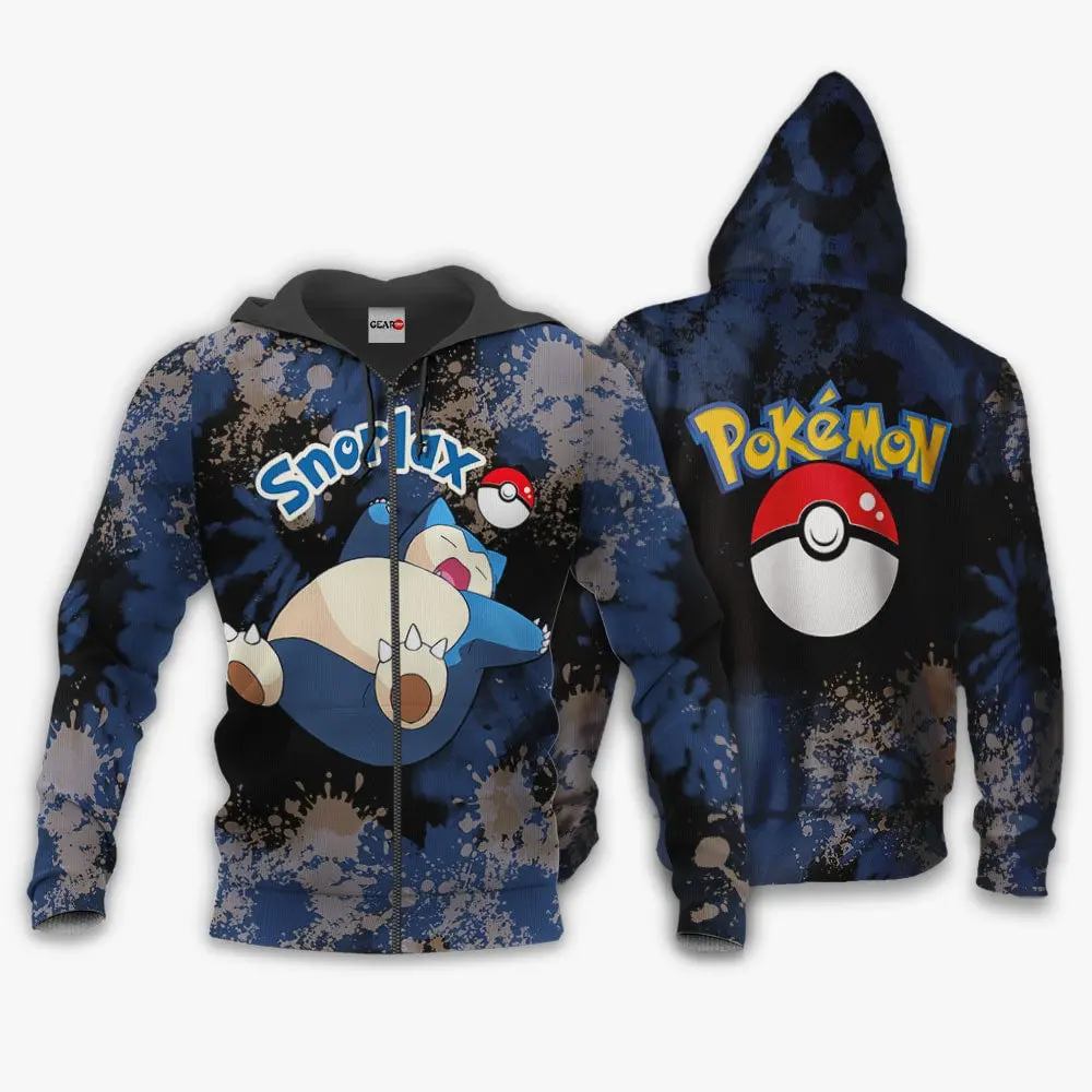 Anime Snorlax Hoodie Custom Anime Tie Dye Style Perfect And Unique Gifts For Otaku Anime Fans On Christmas