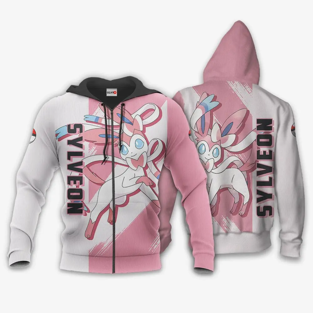 Anime Sylveon Hoodie Shirt Anime Zip Jacket Perfect And Unique Gifts For Otaku Anime Fans On Christmas