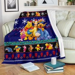 Anime Pooh Christmas Fleece Sherpa Blanket Amazing Gift Idea Perfect Gifts For Family On Christmas