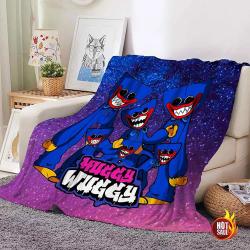 Poppy Playtime Huggy Wuggy Costume For Gamer Kids Fleece Sherpa Blanket Perfect Gifts For Family On Christmas