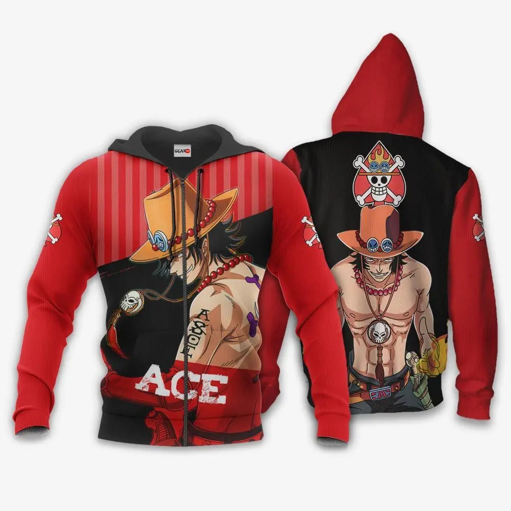 Anime Portgas D Ace Hoodie Anime Shirts Perfect And Unique Gifts For Otaku Anime Fans On Christmas