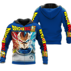 Anime Prince Vegeta Zip Hoodie Cosplay Shirt Anime Fan Gift Perfect And Unique Gifts For Otaku Anime Fans On Christmas