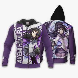 Anime Puella Magi Madoka Magica Hoodie Akemi Homura Anime Shirt Jacket Perfect And Unique Gifts For Otaku Anime Fans On Christmas