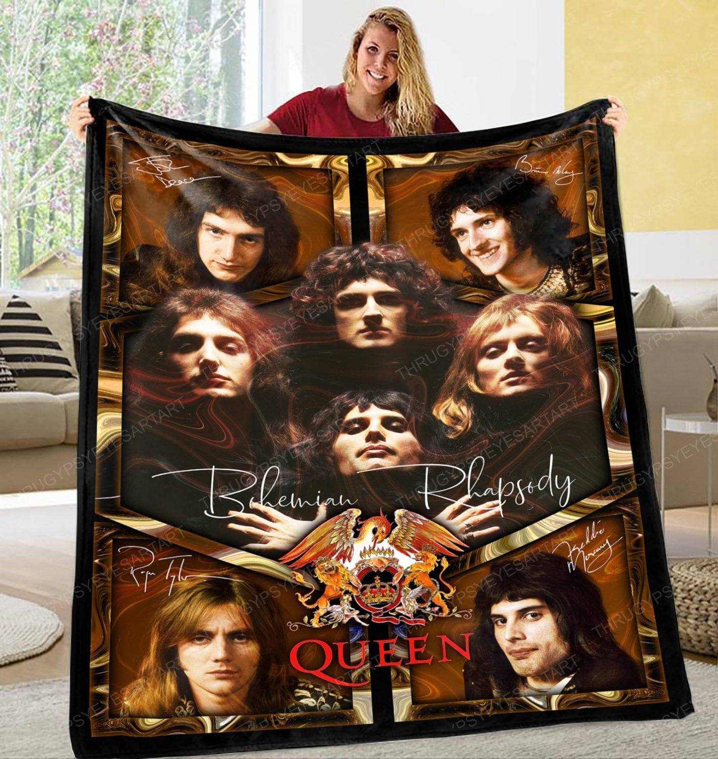 Music Queen Rock Band Fleece Sherpa Blanket Perfect And Unique Gifts For Family On Christmas Holiday