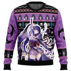 Raiden Genshin Impact Ugly Christmas Sweater Perfect And Unique Gifts For Adults Kids On Christmas