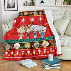 Music Red Golden Girls Christmas Fleece Sherpa Blanket Amazing Gift Idea Perfect Gifts For Family On Christmas