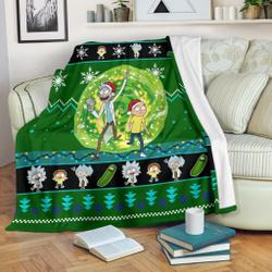 Anime Rick And Morty Christmas Fleece Sherpa Blanket Amazing Gift Idea Perfect Gifts For Family On Christmas