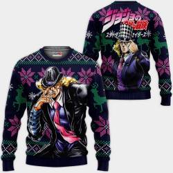 Robert Speedwagon Ugly Christmas Sweater Custom Anime JJBA Xmas Gifts Perfect And Unique Gifts For Adults Kids On Christmas