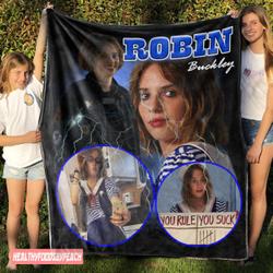 Movie Robin Buckley Stranger Things 4 Quilt Fleece Sherpa Blanket Perfect Gifts For Family On Christmas