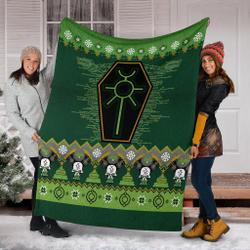 Movie Robot Sign Ugly Christmas Custom Fleece Sherpa Blanket Home Decor Perfect Gifts For Family On Christmas
