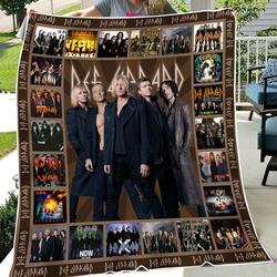 Music Rock Band Def Leppard Music Lovers Fleece Sherpa Blanket Perfect Gifts For Family On Christmas