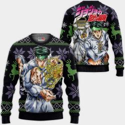 Rohan Kishibe Ugly Christmas Sweater Custom Anime JJBA Xmas Gifts Perfect And Unique Gifts For Adults Kids On Christmas