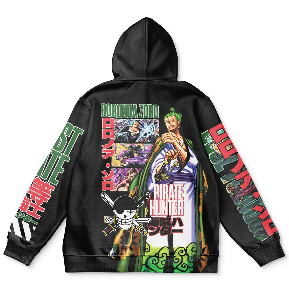 Anime Roronoa Zoro V3 One Piece Streetwear Hoodie Perfect And Unique Gifts For Otaku Anime Fans On Christmas