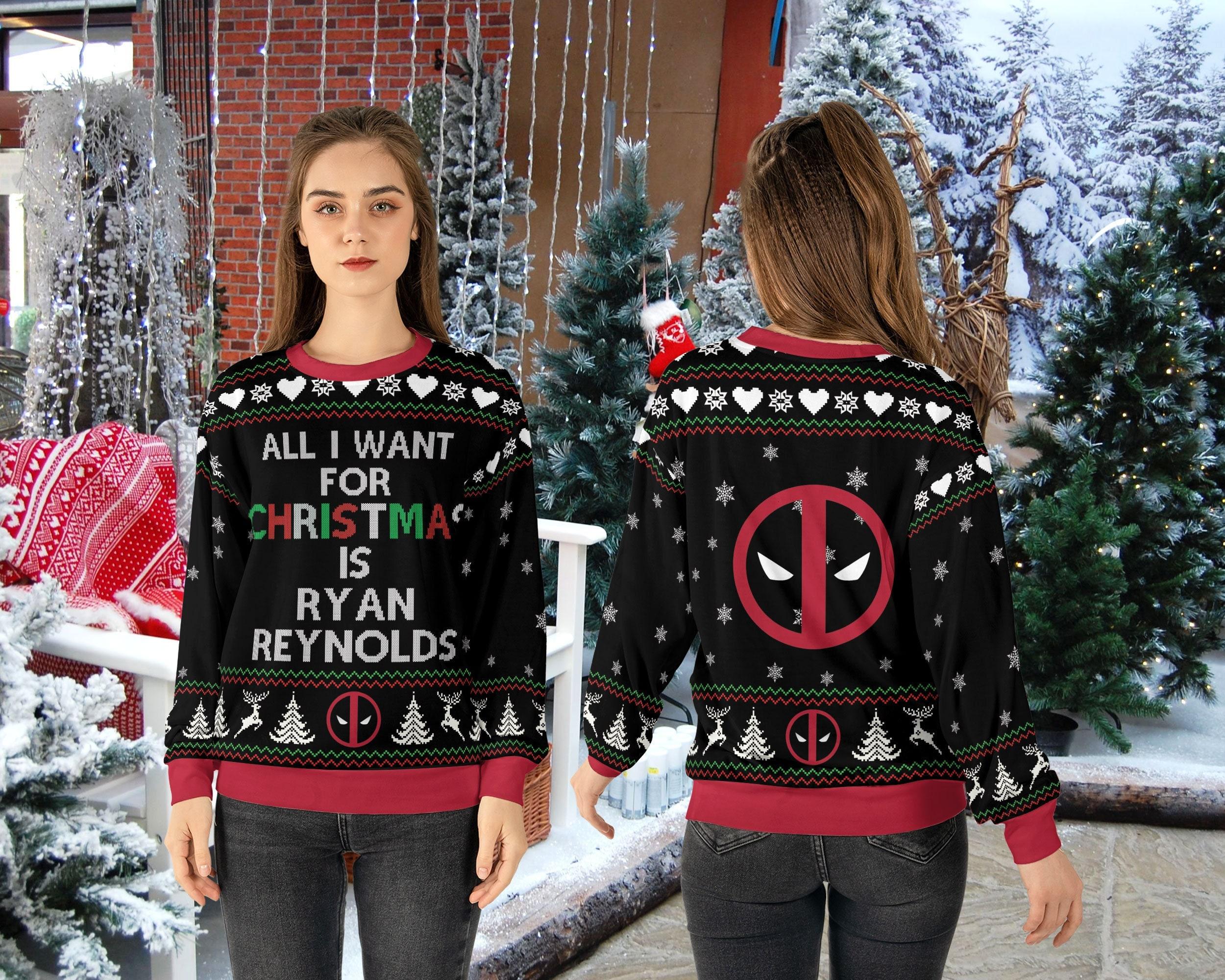 Ryan Reynolds Deadpool Ugly Christmas Sweater Perfect And Unique Gifts For Adults Kids On Christmas