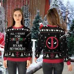 Ryan Reynolds Deadpool Ugly Christmas Sweater Perfect And Unique Gifts For Adults Kids On Christmas