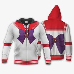 Anime Sailor Mars Uniform Costume Hoodie Shirt Sailor Moon Anime Zip Jacket Perfect And Unique Gifts For Otaku On Christmas