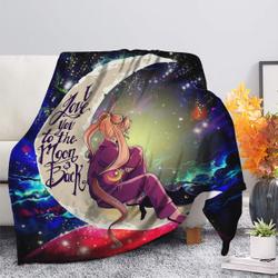 Anime Sailor Moon Anime Love You To The Moon Galaxy Fleece Sherpa Blanket Perfect Gifts For Family On Christmas