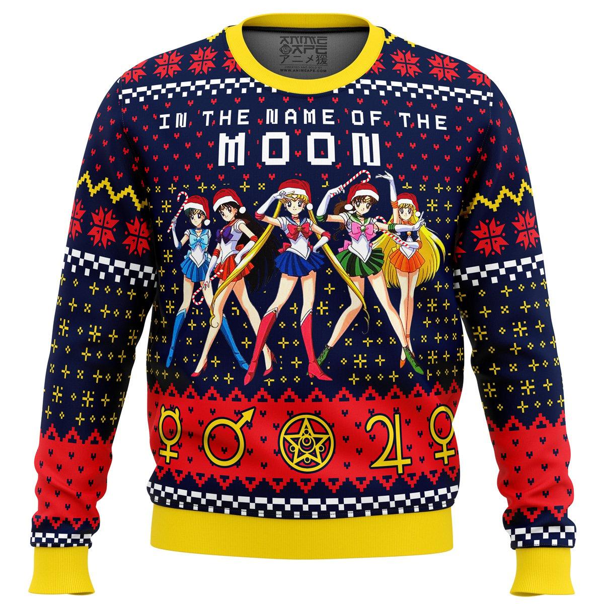 Sailor Moon In the Name of the Moon Ugly Christmas Sweater Perfect And Unique Gifts For Adults Kids On Christmas
