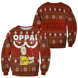 Saitama Oppai Ugly Christmas Sweater OPM Anime Xmas Perfect And Unique Gifts For Adults Kids On Christmas