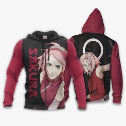 Anime Sakura Haruno Hoodie Shirt Anime Zip Jacket Perfect And Unique Gifts For Otaku Anime Fans On Christmas