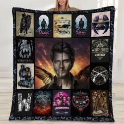 Movie Sam Dean Winchester Supernatural TV Show Clasic Movie Fleece Sherpa Blanket Perfect Gifts For Family On Christmas