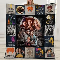 Movie Sanderson Sisters Witches Hocus Pocus Halloween Movie Fleece Sherpa Blanket Perfect Gifts For Family On Christmas