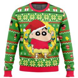 Santa Shinnosuke Crayon Shin-chan Ugly Christmas Sweater Perfect And Unique Gifts For Adults Kids On Christmas