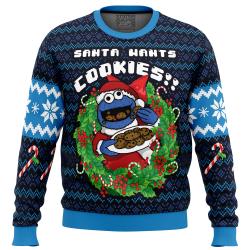 Santa’s Cookies Cookie Monster Ugly Christmas Sweater Perfect And Unique Gifts For Adults Kids On Christmas