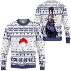 Sasuke Uchiha Ugly Christmas Sweater Custom For Anime Fans VA0822 Perfect And Unique Gifts For Adults Kids On Christmas