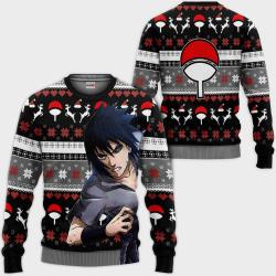 Sasuke Uchiha Ugly Christmas Sweater Custom Anime Perfect And Unique Gifts For Adults Kids On Christmas