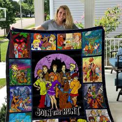 Movie Scooby Doo Velma Dinkley Shaggy Rogers Quilt Fleece Sherpa Blanket Perfect Gifts For Family On Christmas