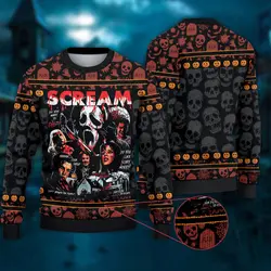 Scream Movie Characters Ugly Christmas Sweater Perfect And Unique Gifts For Adults Kids On Christmas