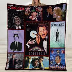 Movie Scrooged Vintage 90S Chrismtas Funny Movie Fleece Sherpa Blanket Perfect Gifts For Family On Christmas