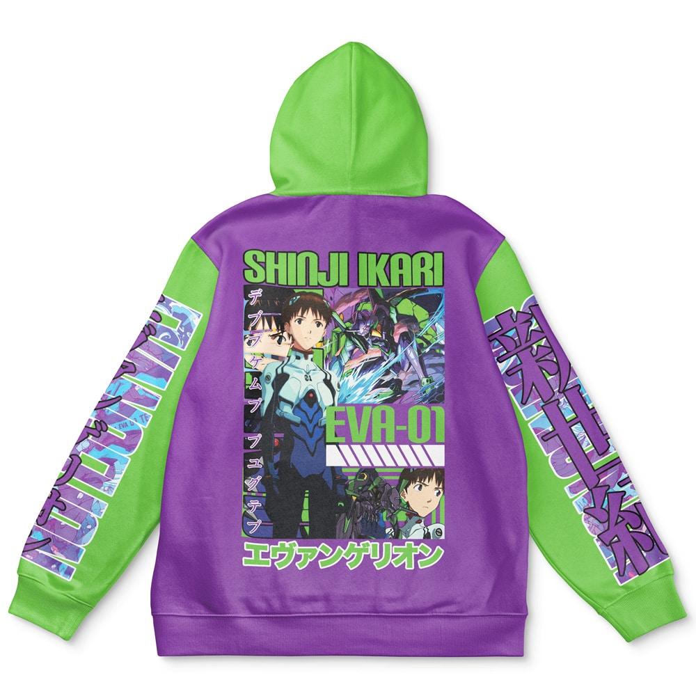 Anime Shinji Ikari x Eva 01 Neon Genesis Evangelion Streetwear Hoodie Perfect And Unique Gifts For Otaku Anime Fans On Christmas