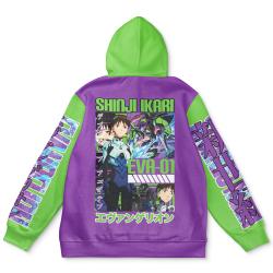 Anime Shinji Ikari x Eva 01 Neon Genesis Evangelion Streetwear Hoodie Perfect And Unique Gifts For Otaku Anime Fans On Christmas