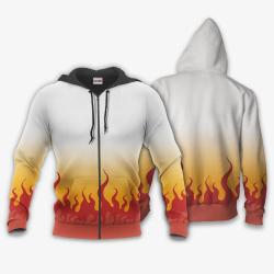 Anime Kyojuro Rengoku Uniform Costume Hoodie Custom Anime Demon Slayer Perfect And Unique Gifts For Otaku Anime Fans On Christmas