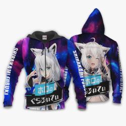 Anime Shirakami Fubuki Hoodie Holo Graffiti Custom Anime Galaxy Style Perfect And Unique Gifts For Otaku Anime Fans On Christmas