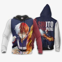 Anime Shoto Todoroki Hoodie Ice & Fire Anime Shirt Perfect And Unique Gifts For Otaku Anime Fans On Christmas