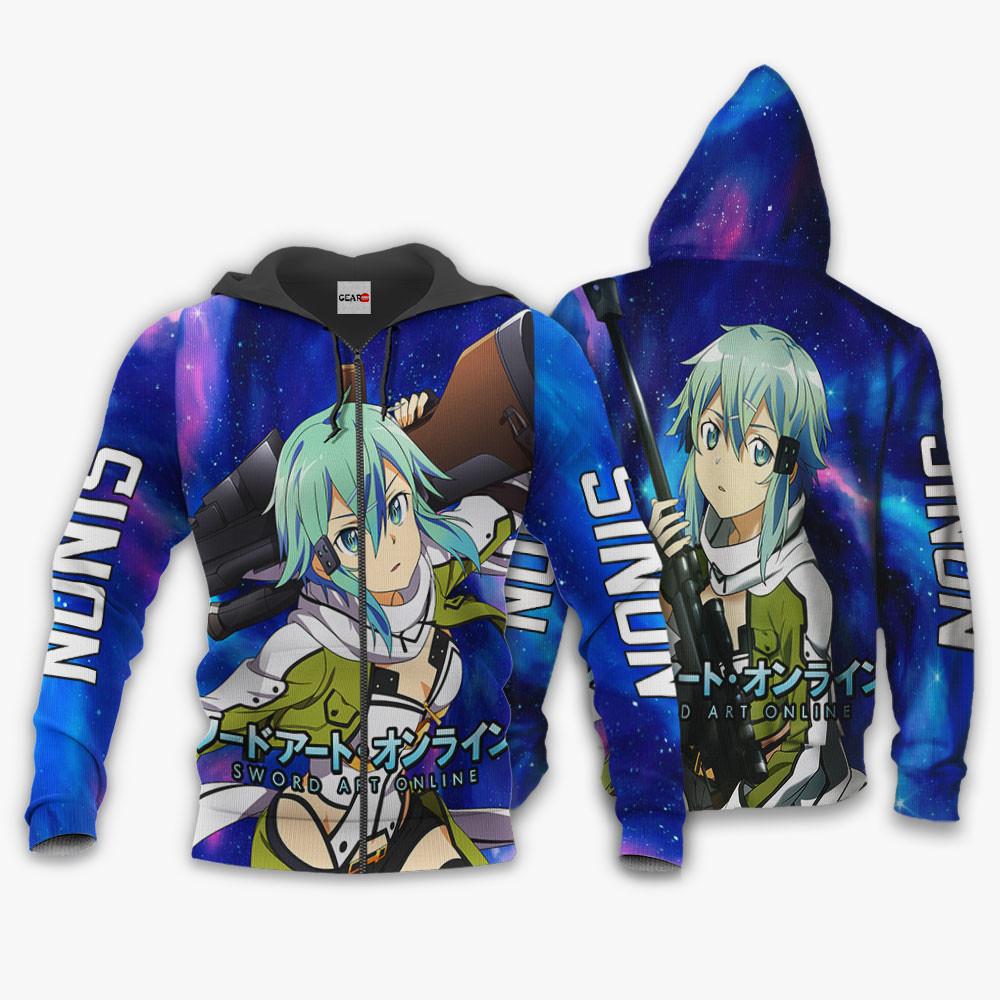 Anime Sinon Hoodie Sword Art Online Custom Anime Galaxy Style Perfect And Unique Gifts For Otaku Anime Fans On Christmas